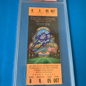 Emmitt Smith Cowboys 1994 Super Bowl XXVIII Full Ticket Signed Auto PSA/DNA
