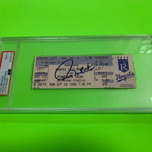 Paul Molitor HOF 1996 Ticket 3000K Hit Game Signed Auto PSA/DNA