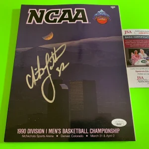 Christian Laettner DUKE 1990 NCAA Final Four Program Magazine Signed Auto JSA
