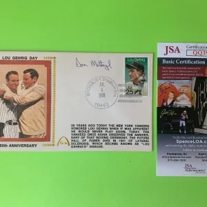 Don Mattingly Yankees Cachet Envelope First Day Cover Signed Auto JSA COA
