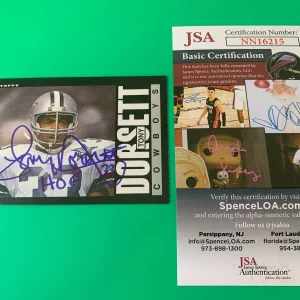 Tony Dorsett HOF Cowboys 1985 Topps Card Signed Auto JSA COA
