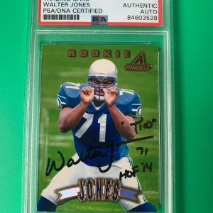 Walter Jones Seahawks HOF 1997 Pinnacle Rookie Card Signed Auto PSA/DNA
