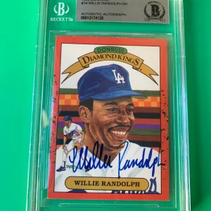Willie Randolph 1990 Donruss DK Diamond Kings Card Signed Auto Beckett BAS
