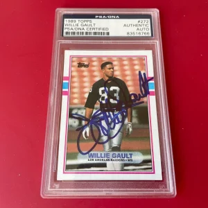 Willie Gault Raiders 1989 Topps Card Signed Auto PSA/DNA ENCAPSULATED
