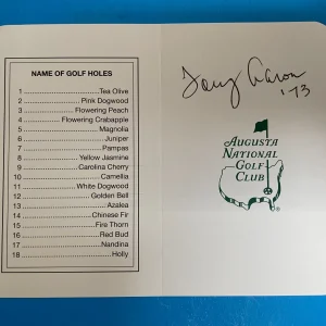 Tommy Aaron Masters Champions Golf Score Card Beckett BAS Authenticated
