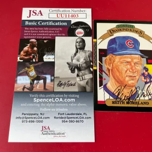 Keith Moreland Cubs 1987 Donruss Diamond Kings Card Signed Auto JSA COA
