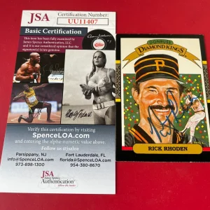 Rick Rhoden 1987 Donruss Diamond Kings Card Signed Auto JSA COA
