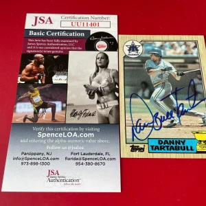 Danny Tartabull Mariners 1987 Topps Card Signed Auto JSA COA
