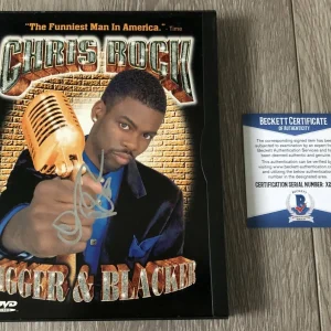 COMEDIAN CHRIS ROCK SIGNED BIGGER & AND BLACKER DVD w/PROOF & BAS BECKETT COA