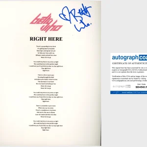 BETTY WHO SIGNED AUTOGRAPH RIGHT HERE LYRIC SHEET w/EXACT VIDEO PROOF
