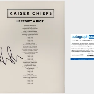 RICKY WILSON SIGNED KAISER CHIEFS I PREDICT A RIOT LYRIC SHEET w/VIDEO PROOF