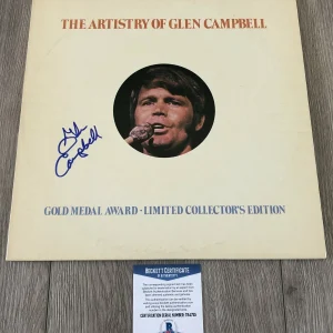 THE ARTISTRY OF GLEN CAMPBELL SIGNED VINYL ALBUM LP w/PROOF & BECKETT BAS COA

