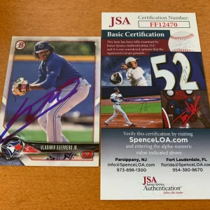 Vladimir Guerrero Jr Blue jays 2018 Bowman Card Signed Auto JSA COA
