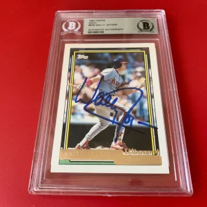 Wally Joyner Angels 1992 Topps GOLD Card Signed Auto Beckett BAS COA
