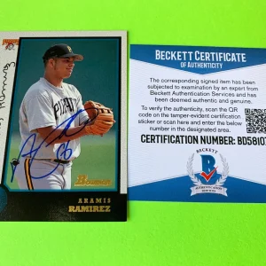Aramis Ramirez Pirates 1998 Bowman Card Signed Auto BAS COA
