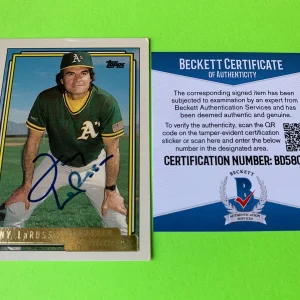 Tony LaRussa Oakland A's 1992 Topps GOLD Card Signed Auto BAS COA
