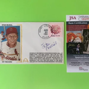 Stan Musial Cardinals Cachet Envelope First Day Cover Signed Auto JSA COA