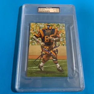Tom Mack Rams Goal Line Art Card Signed Auto PSA/DNA
