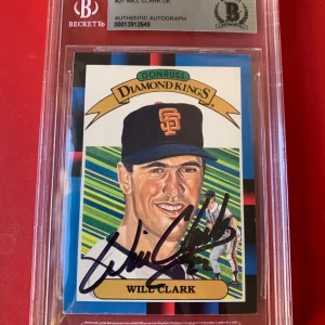 Will Clark Giants 1988 Donruss DK Diamond Kings Card Signed Auto Beckett BAS
