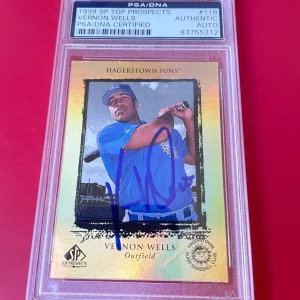 Vernon Wells Blue Jays 1999 SP Top Prospects Card Signed Auto PSA/DNA Slabbed
