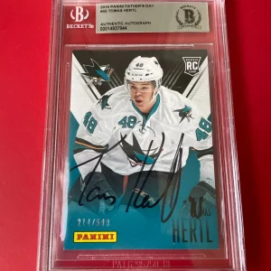 Tomas Hertl Sharks 2014 Panini Rookie Card Signed Auto Beckett SLABBED BAS
