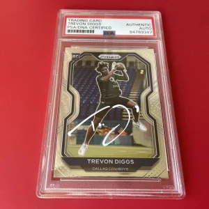 Trevon Diggs Cowboys NFL 2020 Panini Prizm Rookie Card Signed Auto PSA/DNA
