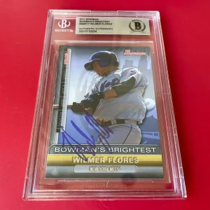 Wilmer Flores 2011 Bowman Brightest Card Signed Auto Beckett BAS COA
