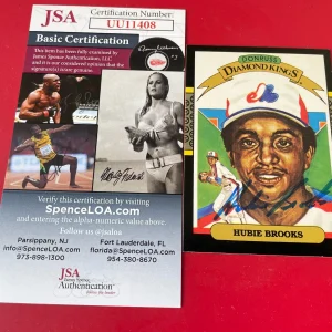 Hubie Brooks Expos 1987 Donruss Diamond Kings Card Signed Auto JSA COA
