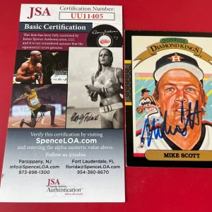 Mike Scott Astros 1987 Donruss Diamond Kings Card Signed Auto JSA COA