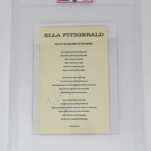 ELLA FITZGERALD Signed Autograph "East Of The Sun" Lyric Sheet Slab PSA BAS JSA

