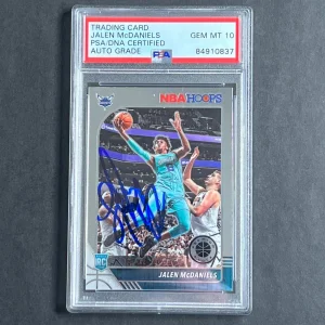 2019-20 Panini Hoops #246 Jalen McDaniels Signed Card AUTO PSA Slabbed Hornets
