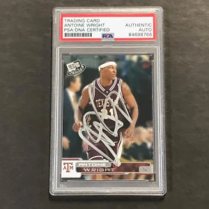 2005 PressPass #39 Antoine Wright Signed Card PSA Slabbed Texas A&M
