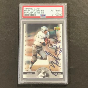 2005 NFL Legends Football #14 Mark Van Eeghen Signed Card PSA Slabbed Raiders
