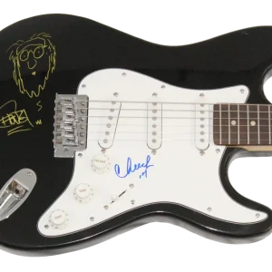 Tommy Chong & Cheech Marin Signed Autograph Guitar - Original Art Sketch JSA COA
