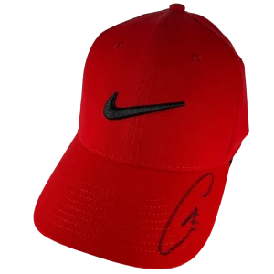 Carlos Alcaraz Signed Autograph Red Nike Tennis Baseball Cap Hat w/ JSA COA