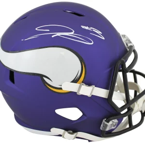 Vikings Jordan Addison Authentic Signed Full Size Speed Rep Helmet BAS Witnessed
