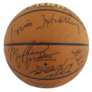 1984-85 Bulls (13) Jordan, Woolridge Signed Spalding Basketball PSA & JSA LOAs
