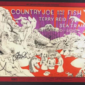 Bill Graham $149 1968 Fillmore Poster SIGNED by Terry Reid, Lee Conklin ACOA