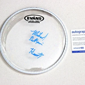 Michael DeRosier of HEART (Band) Signed 8" Drum Head w/ Heart Insc ACOA
