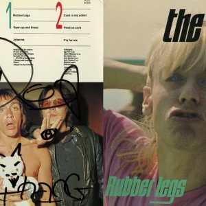 The Stooges Rubber Legs vinyl record signed by Iggy Pop w/ Doodles ACOA
