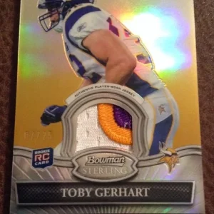 2010 Bowman Sterling Toby Gerhart 3 Color Patch Gold /25
