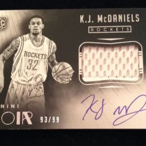 2014-15 Panini Noir KJ k j McDaniels PATCH AUTO RC /99 Autograph
