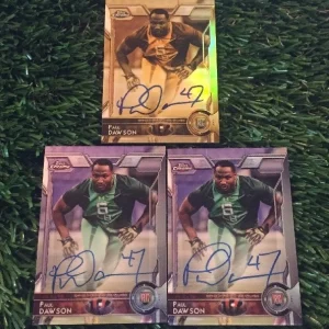 (3) 2015 Topps Chrome PAUL DAWSON SEPIA & BASE AUTO's Bengals RC LOT
