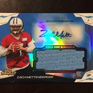 ZACH METTENBERGER 2014 TOPPS FINEST BLUE REFRACTOR RC AUTO JERSEY #ED /99
