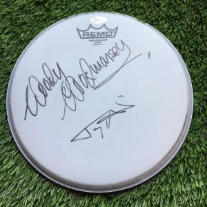 Woody Woodmansey & TONY VISCONTI Signed Autograph 8" Drum Head JSA COA
