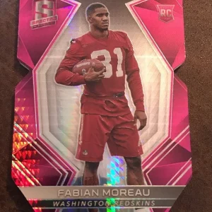 2017 Spectra Football #140 Fabian Moreau Neon Pink die cut rc #d /10
