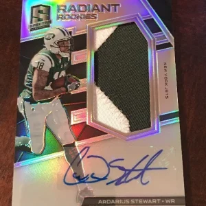 ARDARIUS STEWART 2017 PANINI SPECTRA JETS RADIANT ROOKIE PATCH AUTO RC #D /50
