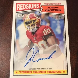 2015 TOPPS FOOTBALL JAMISON CROWDER SUPER ROOKIE ON CARD AUTO #ED /250 Redskins
