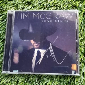 TIM MCGRAW SIGNED SILVER INK LOVE STORY CD COVER COUNTRY SUPER STAR JSA U23784
