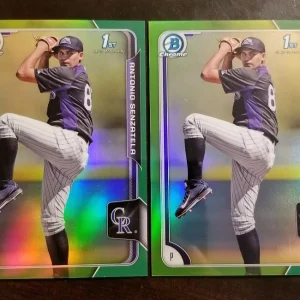 (2) 2015 Bowman Chrome Antonio Senzatela Green Refractor Lot #ED /99 Rockies
